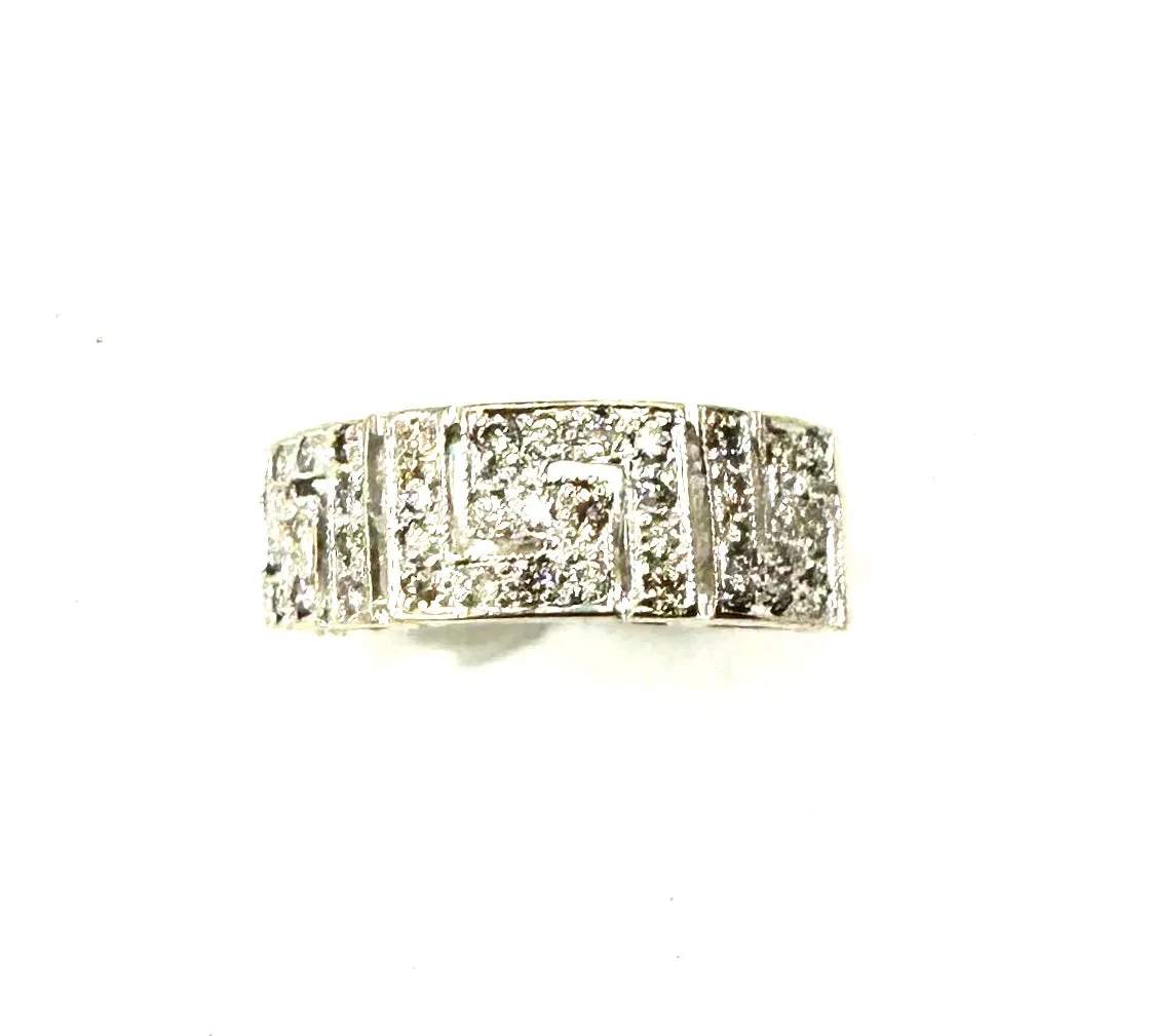 18k Greek Key Cutout Band