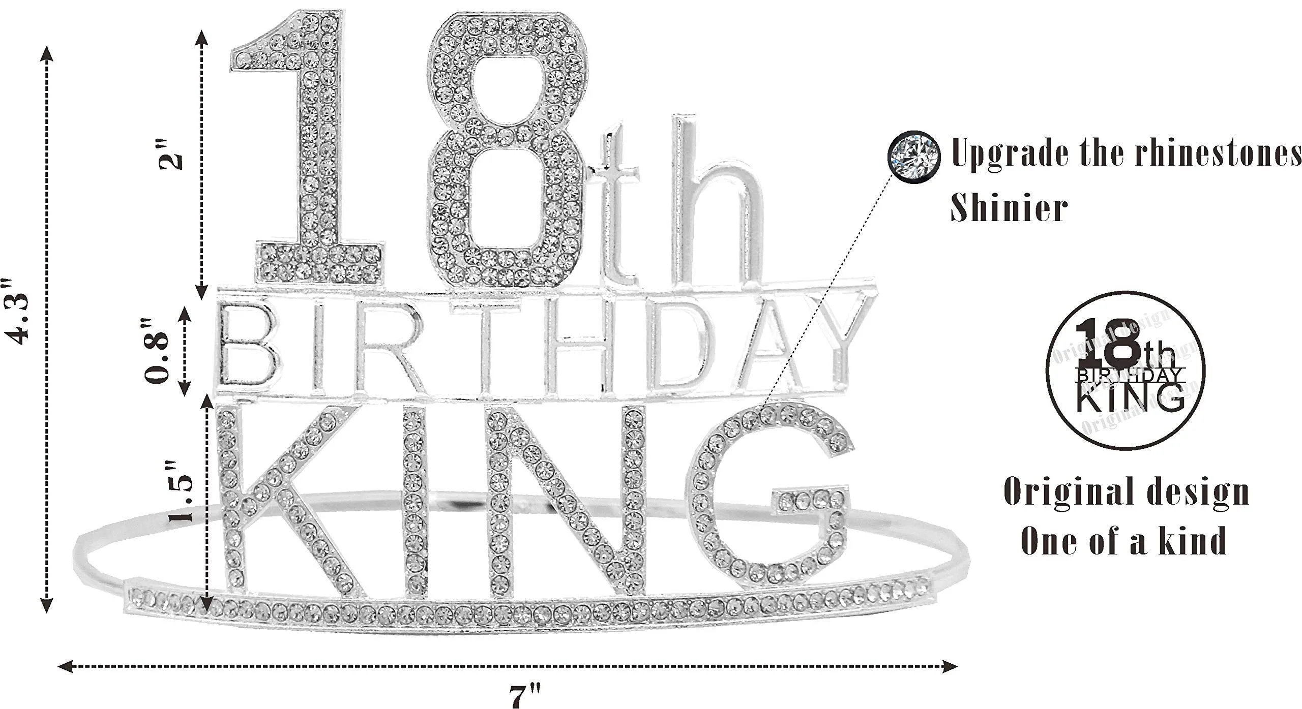 18th Birthday King Crown, 18th Birthday Gifts for Boy, 18th Birthday King Sash, 18th