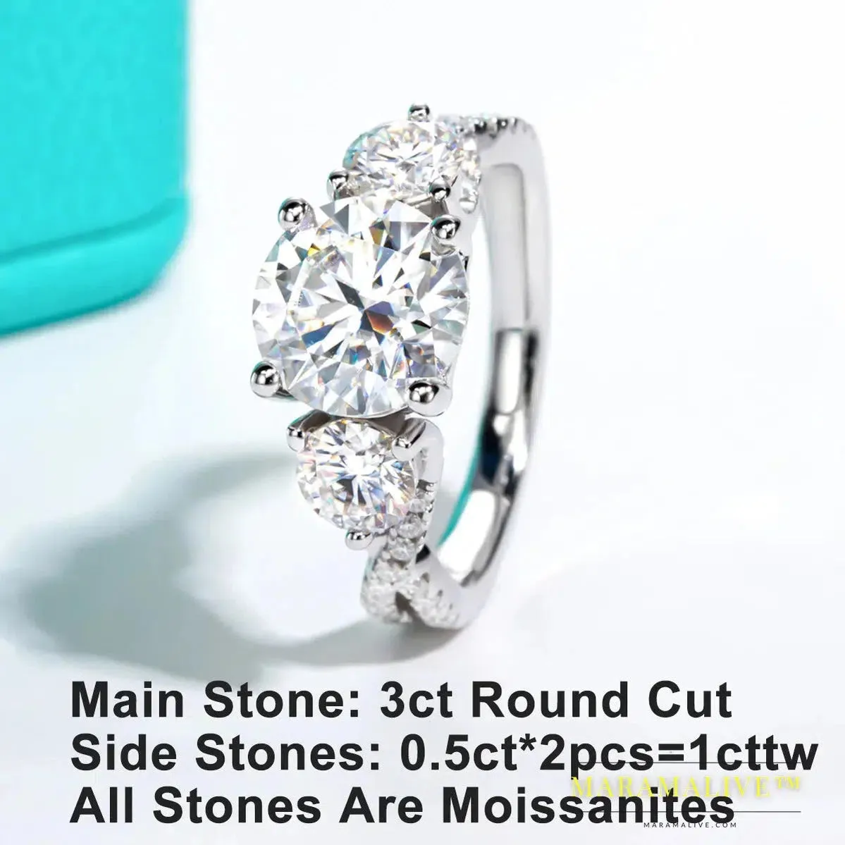 4.25cttw Moissanite Infinity Engagement Rings D Color 925 Sterling Silver 3 Stone Wedding Anniversary Ring For Women