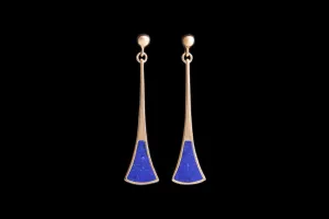 9ct Yellow Gold Lapis Lazuli Drop Earrings