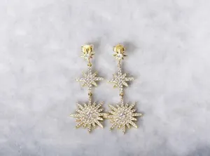ADIRFINE 925 Sterling Silver Dangling Star Stud Earrings