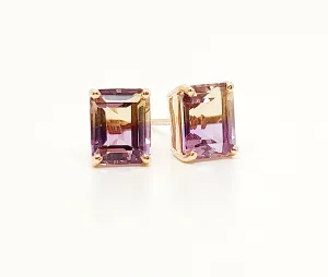AMETRINE STUD EMD CUT IN 14K ROSE GOLD