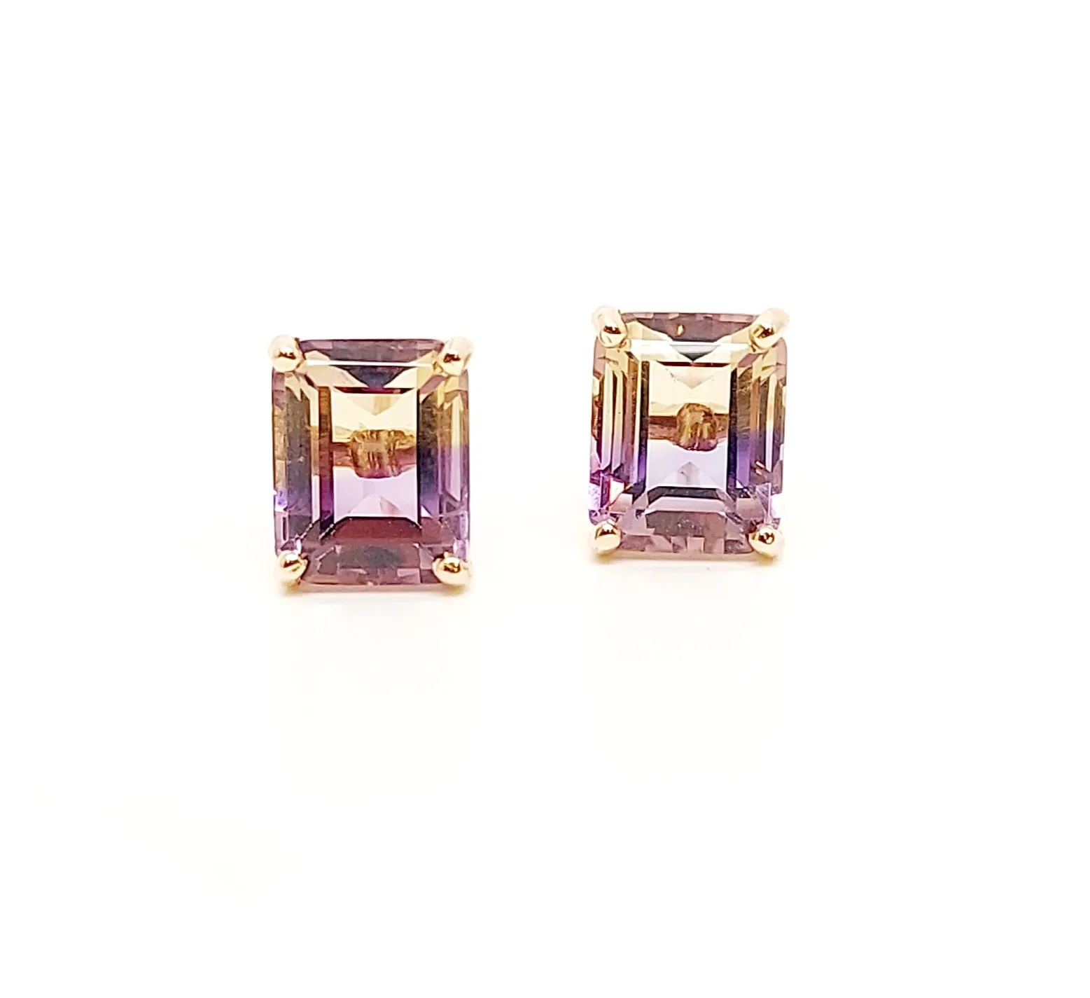 AMETRINE STUD EMD CUT IN 14K ROSE GOLD
