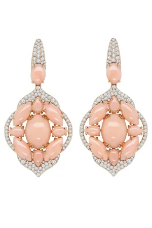 Angelskin Coral Diamond Earrings