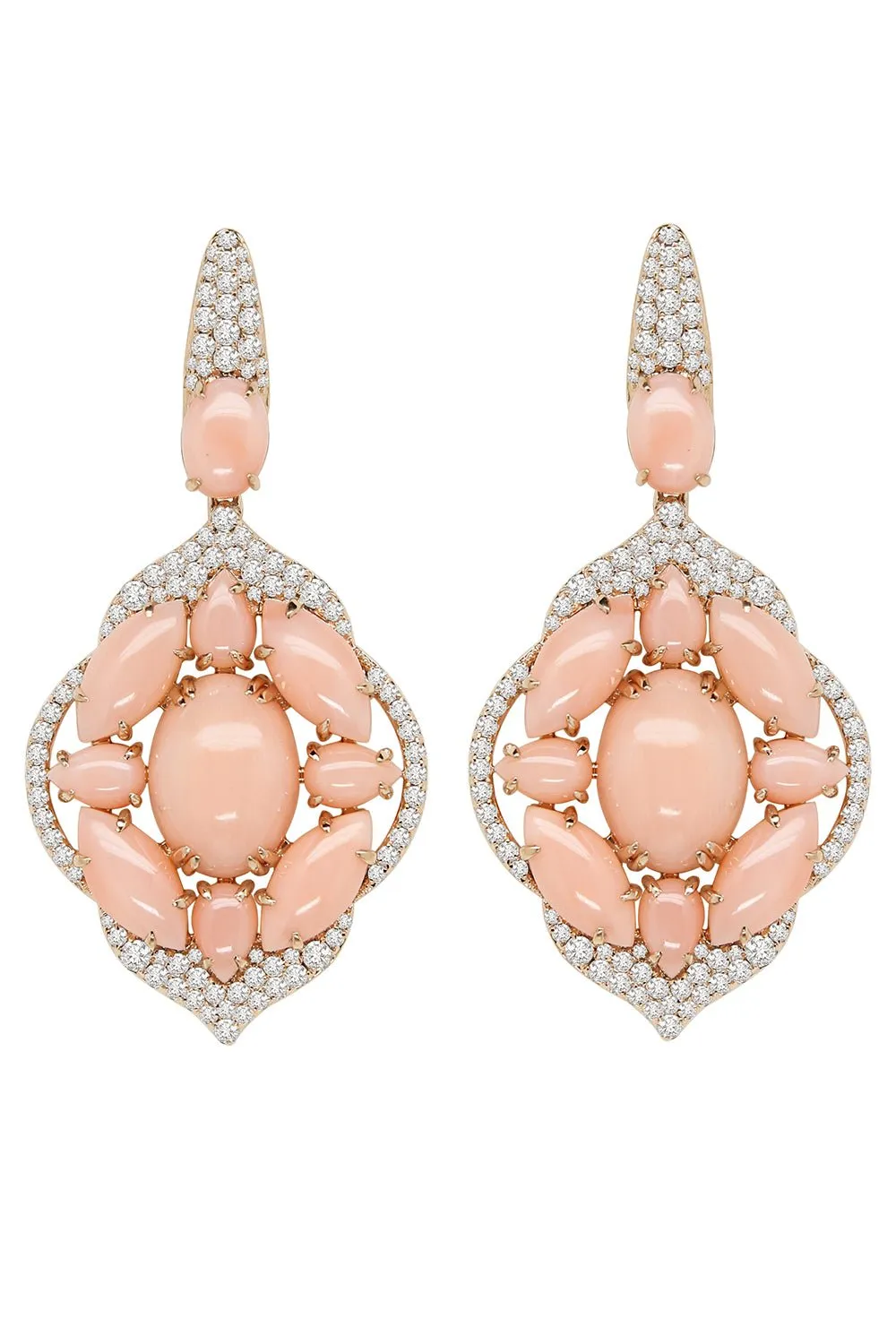 Angelskin Coral Diamond Earrings