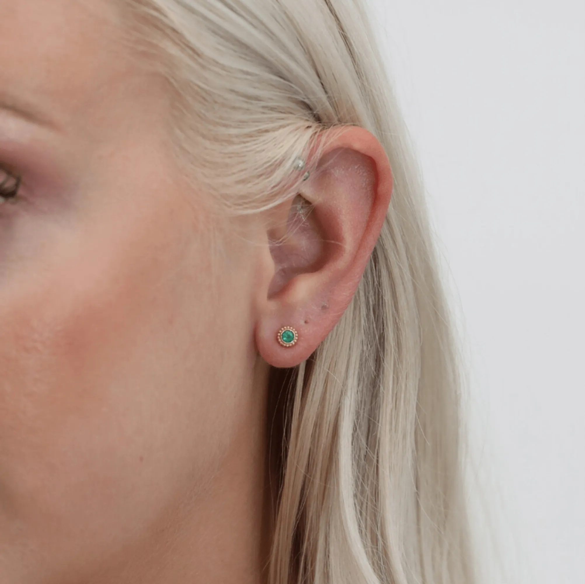 Art Deco Emerald Studs, Winnie