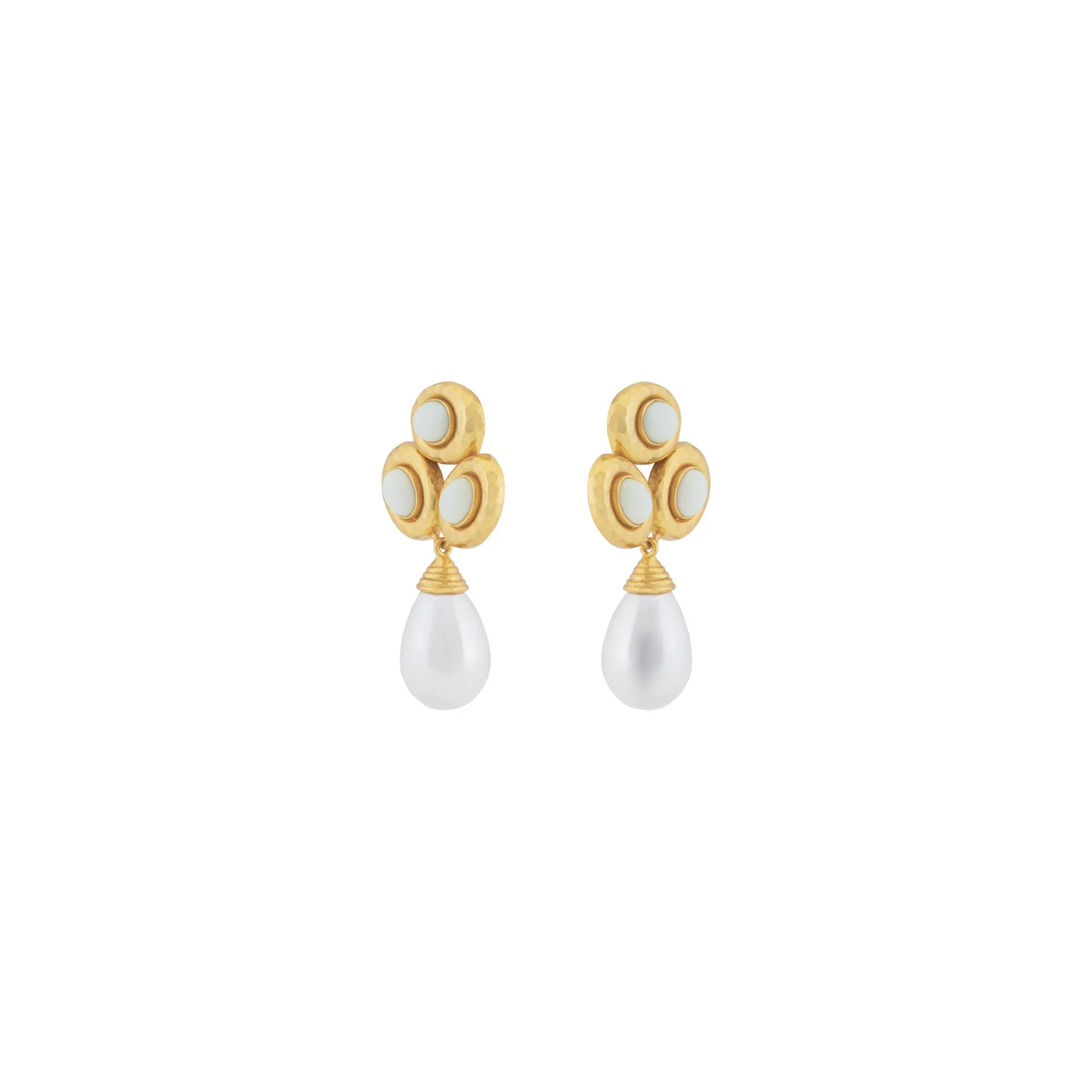 Ava Earrings White Stone & Pearl