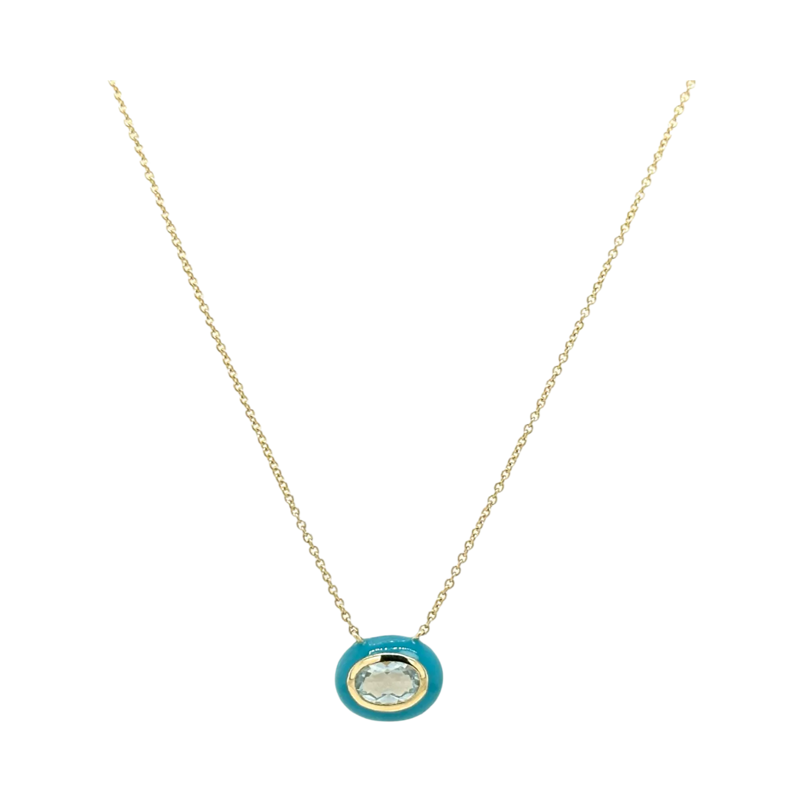 BLUE TOPAZ & TURQUOISE BUBBLE NECKLACE
