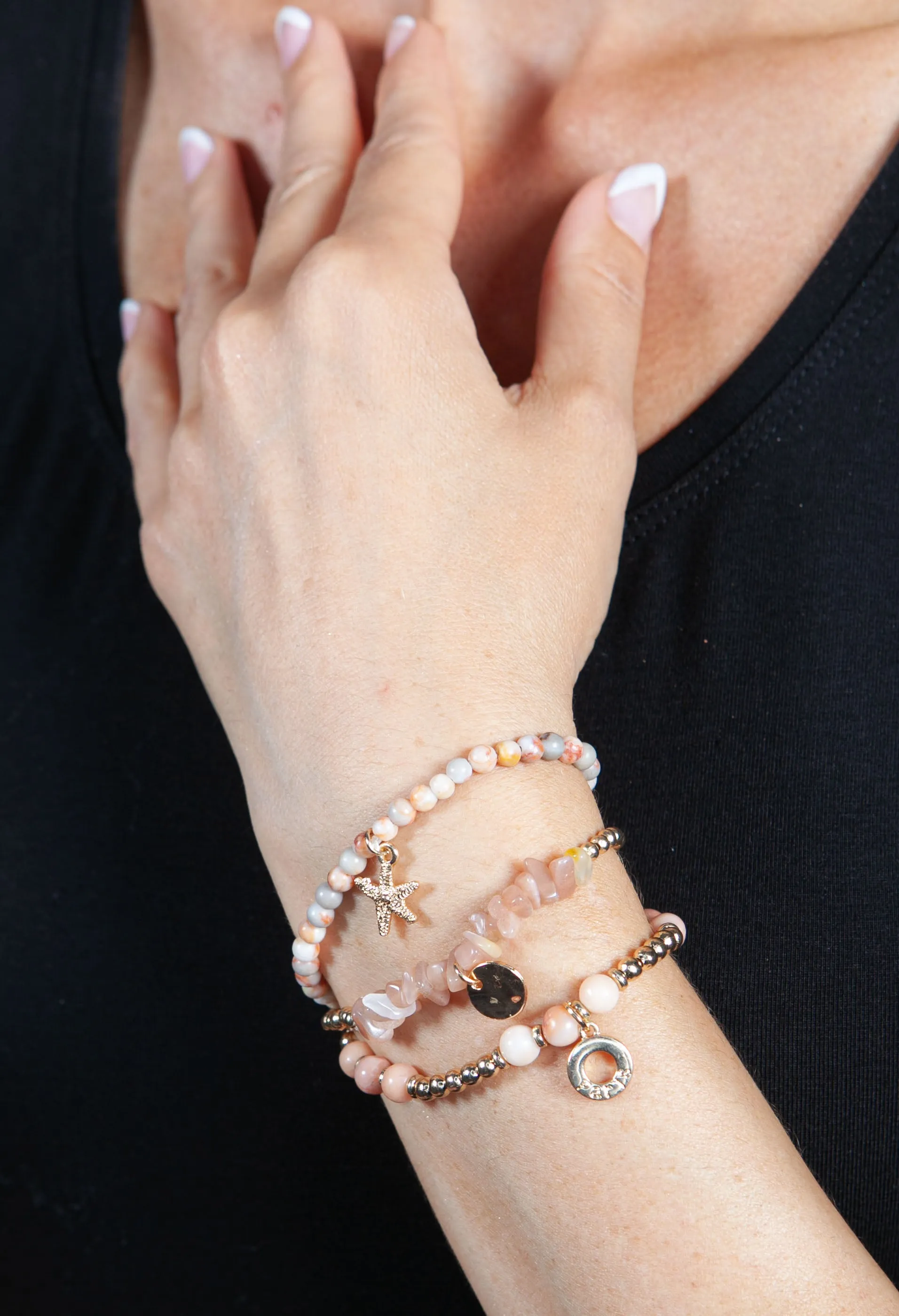 Coral Multi Beaded Bracelet