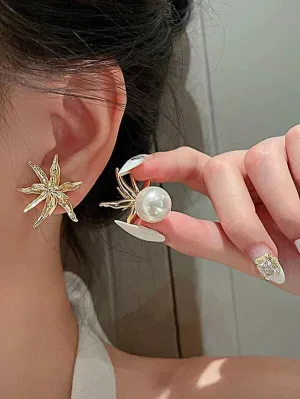 Coral Pearl Earring