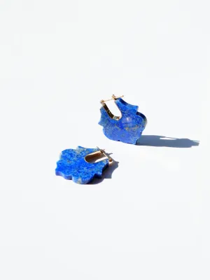 CREST / Pierced Earrings / Lotus / Lapis Lazuli
