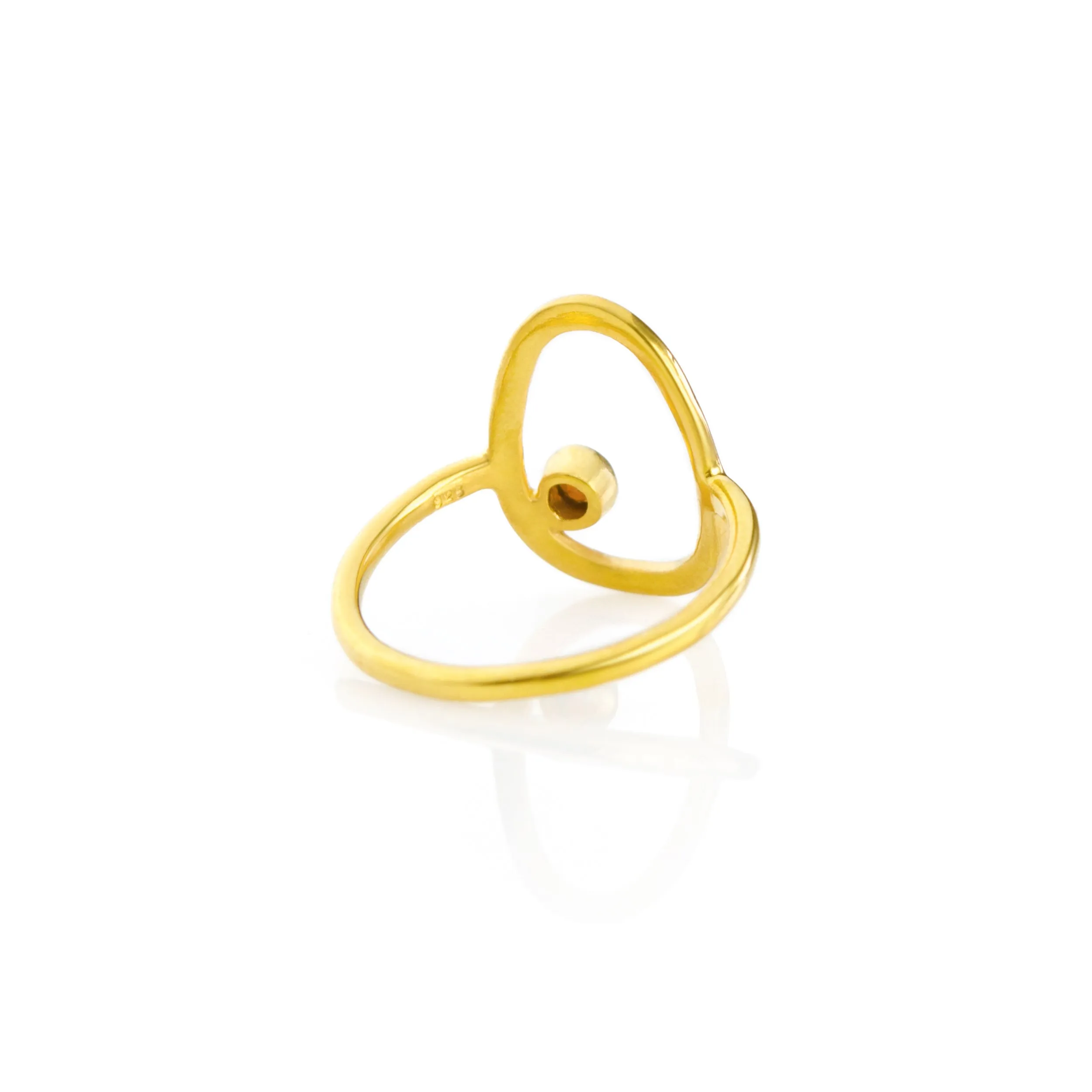 Custom Birthstone Open Oval Ring