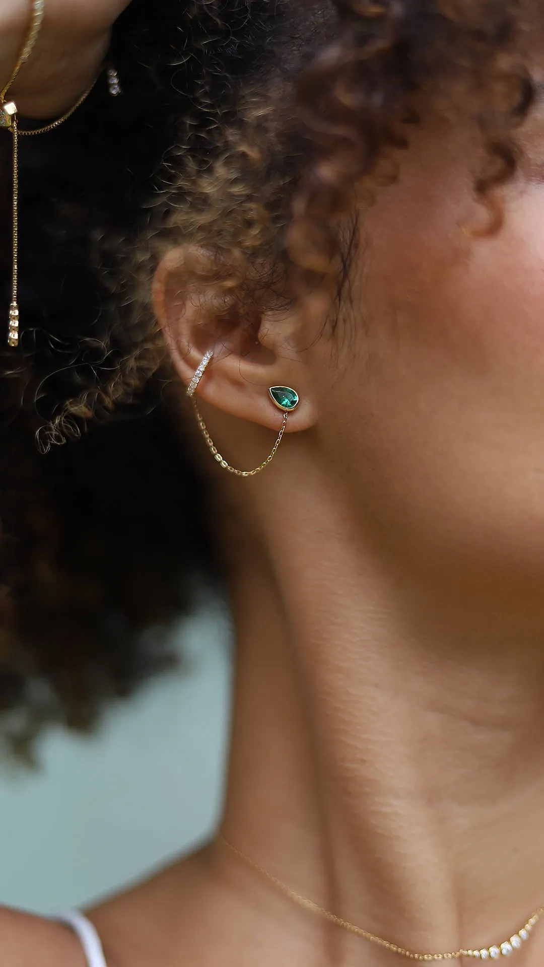 Danu Studs Emerald 18K Gold Vermeil