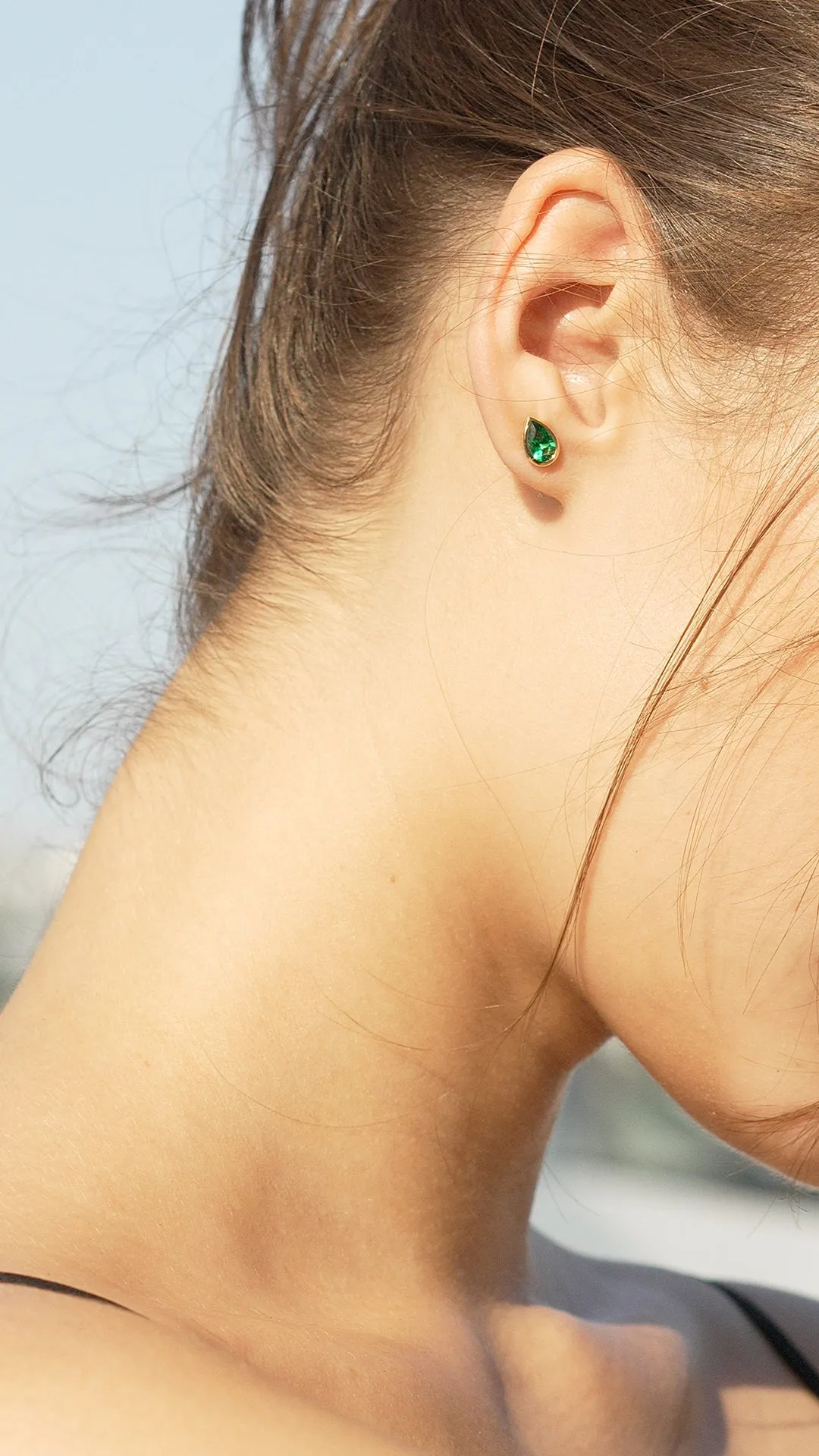 Danu Studs Emerald 18K Gold Vermeil