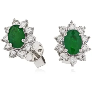 Diamond & Emerald Earring Set 1.50ct - 2.80ct
