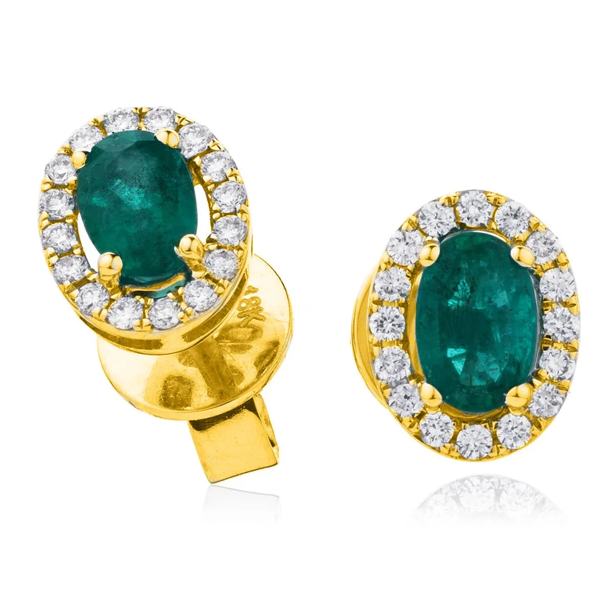 Diamond & Emerald Earrings 1.30ct