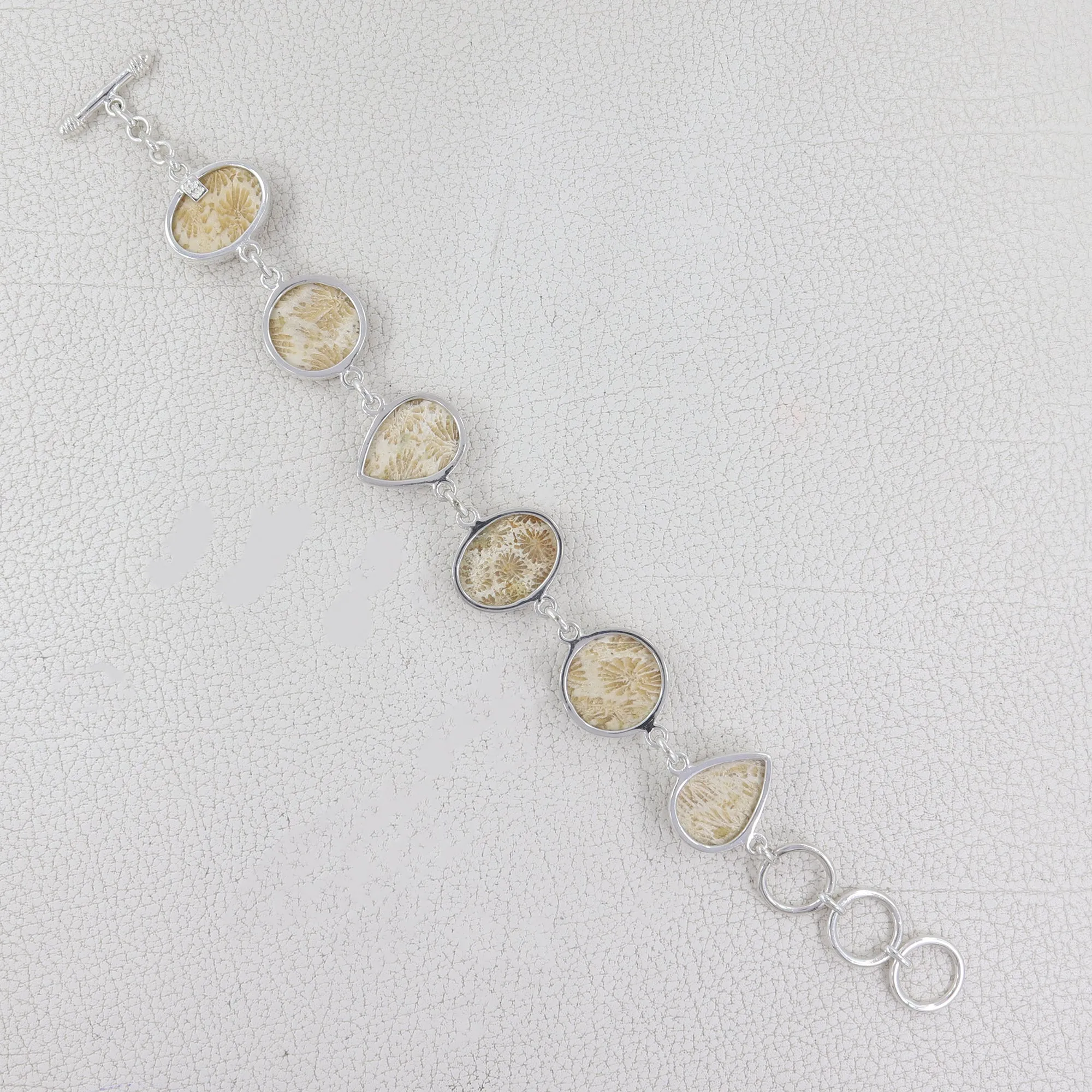 Fossil Coral Silver Bracelet