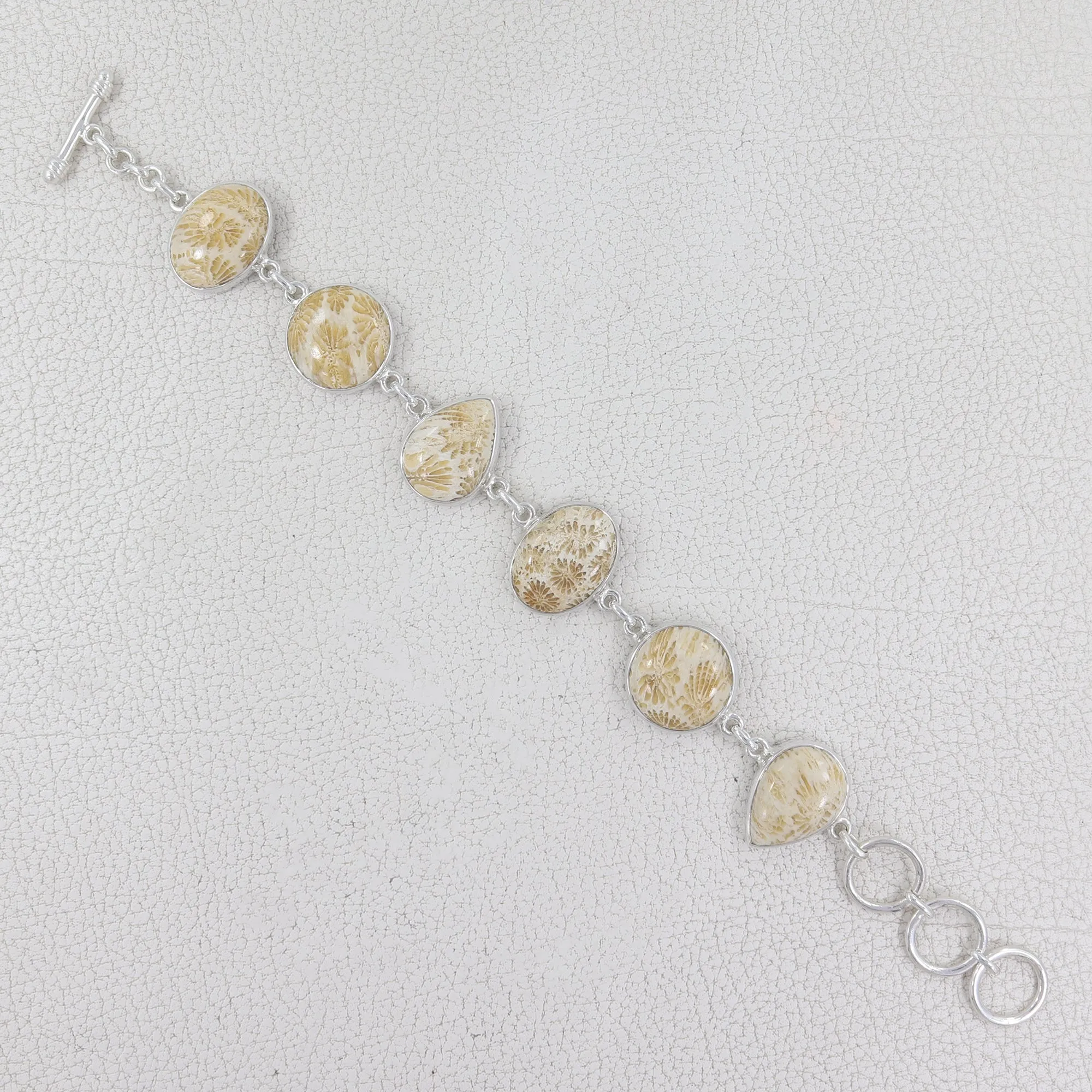 Fossil Coral Silver Bracelet