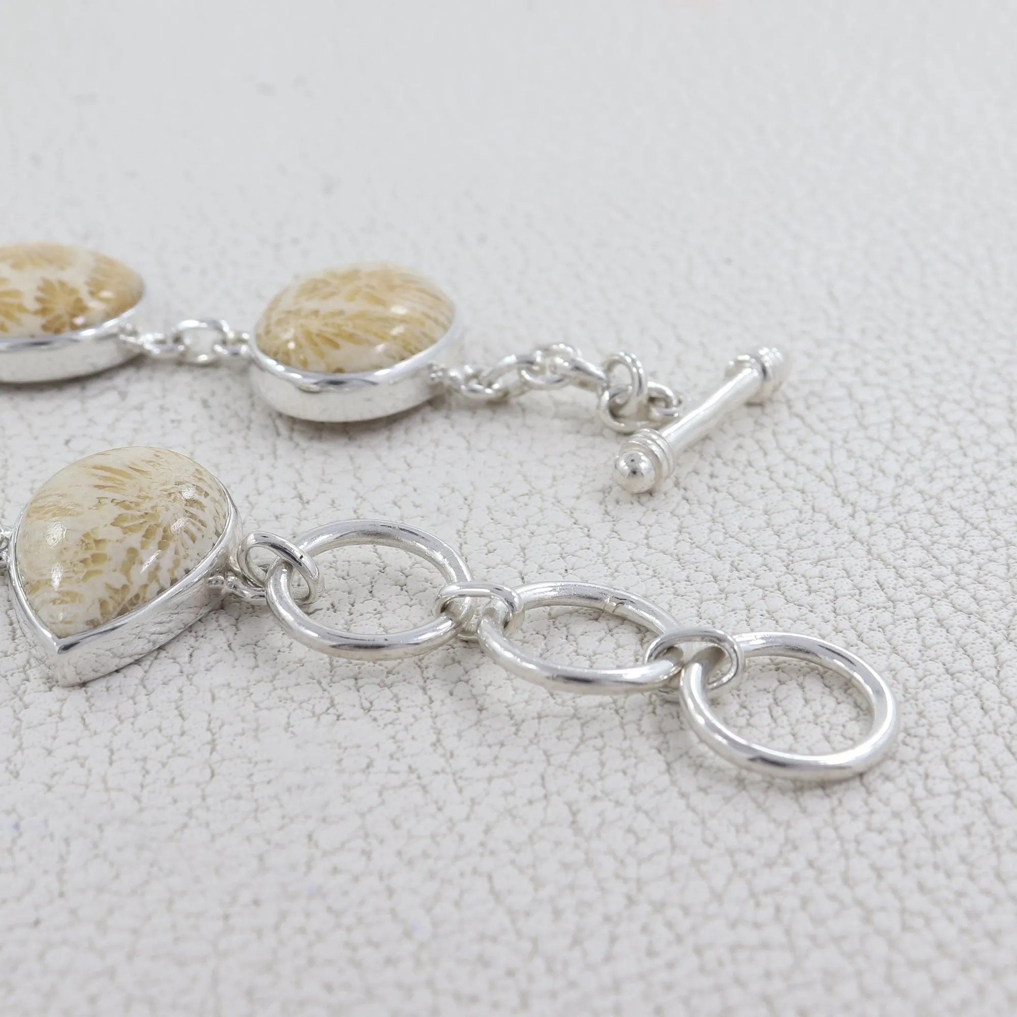 Fossil Coral Silver Bracelet