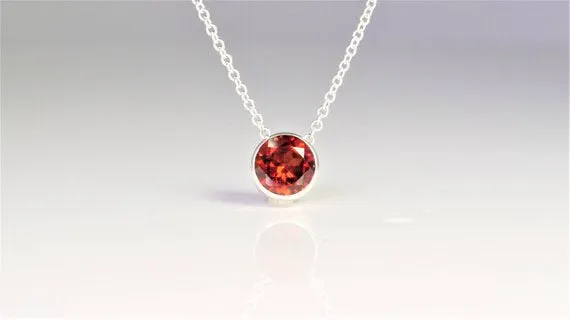 Garnet Floating Necklace - Fidget Necklace