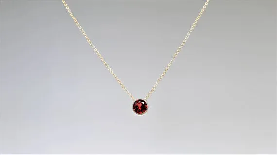 Garnet Floating Necklace - Fidget Necklace