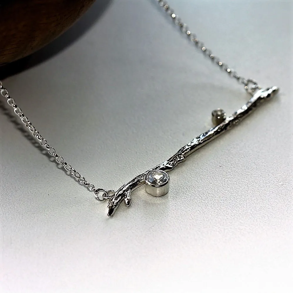 Gold Topaz Twig Necklace
