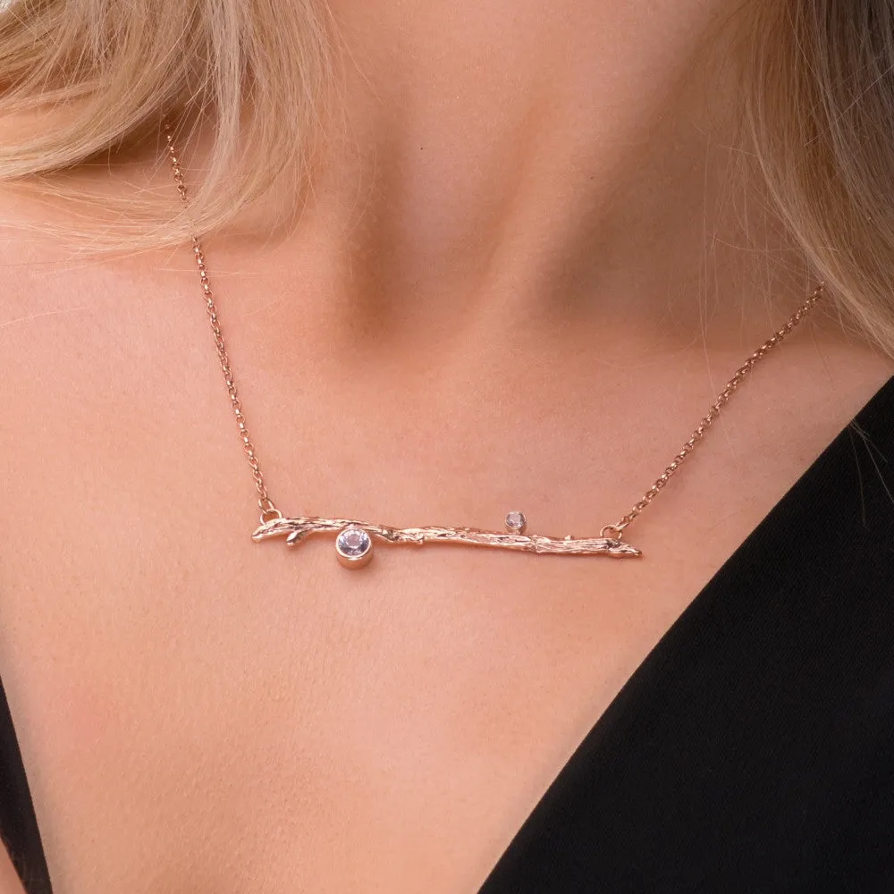 Gold Topaz Twig Necklace