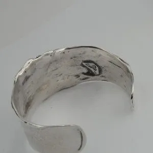 Hadar Designers Impressive Handmade Sterling Silver Garnet Cuff Bracelet