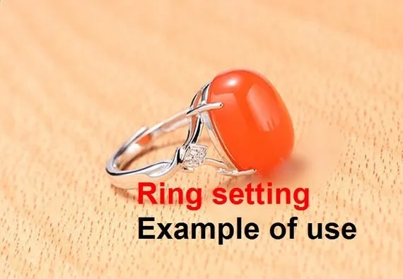 Halo Ring Setting Blank 11x15mm 925 Sterling Silver CZ Semi Mount for Oval Faceted Cabochon Stone 4 Prongs Adjustable Wholesale Available