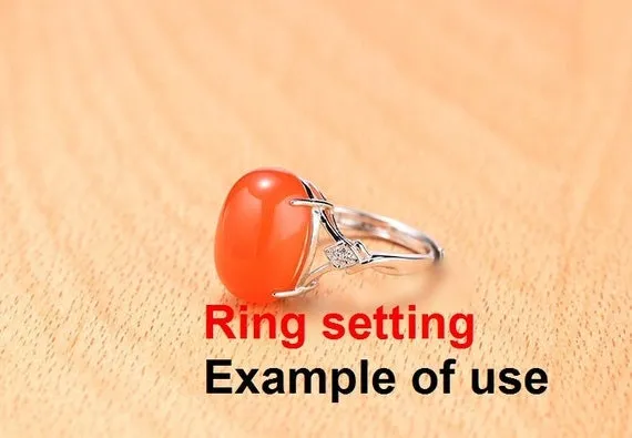 Halo Ring Setting Blank 11x15mm 925 Sterling Silver CZ Semi Mount for Oval Faceted Cabochon Stone 4 Prongs Adjustable Wholesale Available