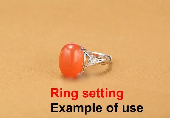 Halo Ring Setting Blank 11x15mm 925 Sterling Silver CZ Semi Mount for Oval Faceted Cabochon Stone 4 Prongs Adjustable Wholesale Available