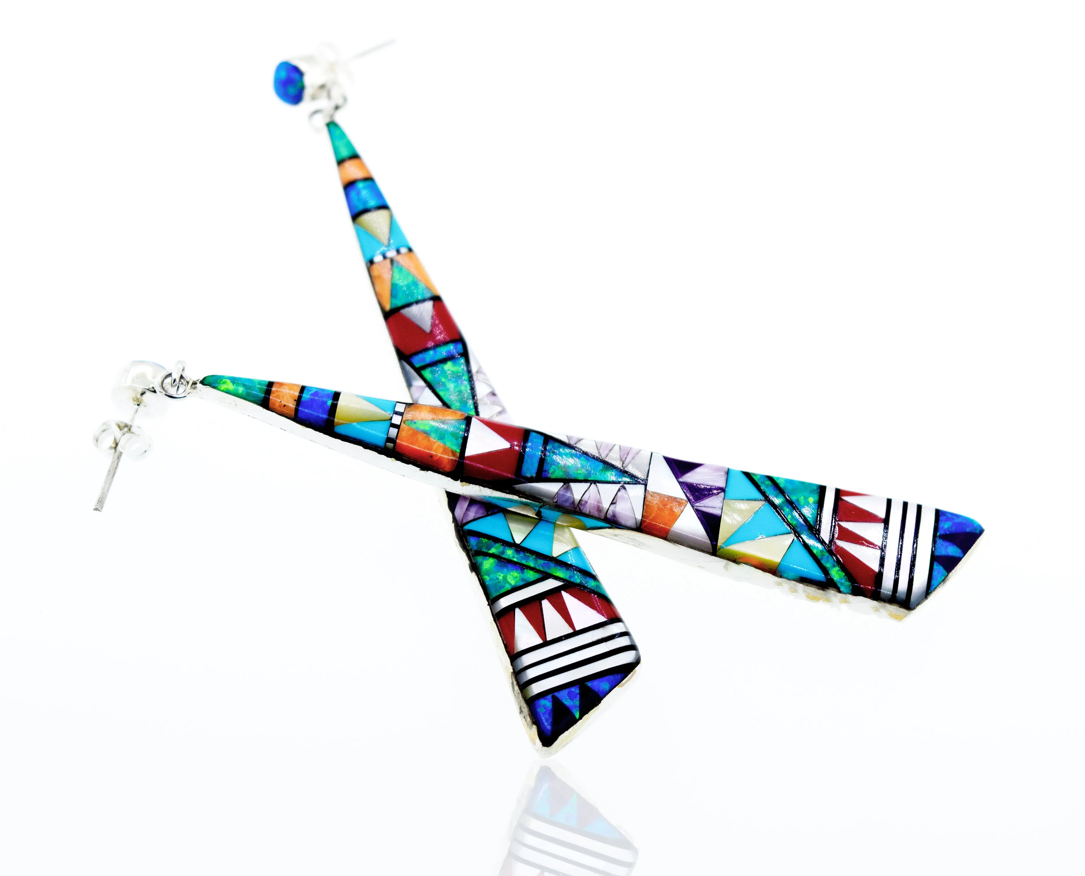 Handcrafted Elongated Triangle Earrings