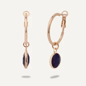Lapis Circular Lever Earrings In Gold-Tone