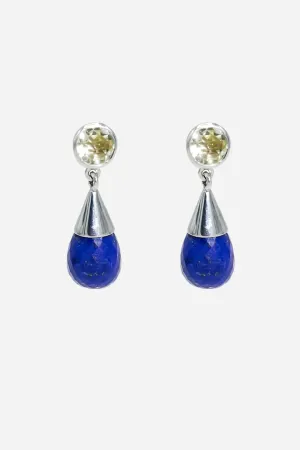 Lapis Lazuli & Lemon Topaz Silver Drop Earrings