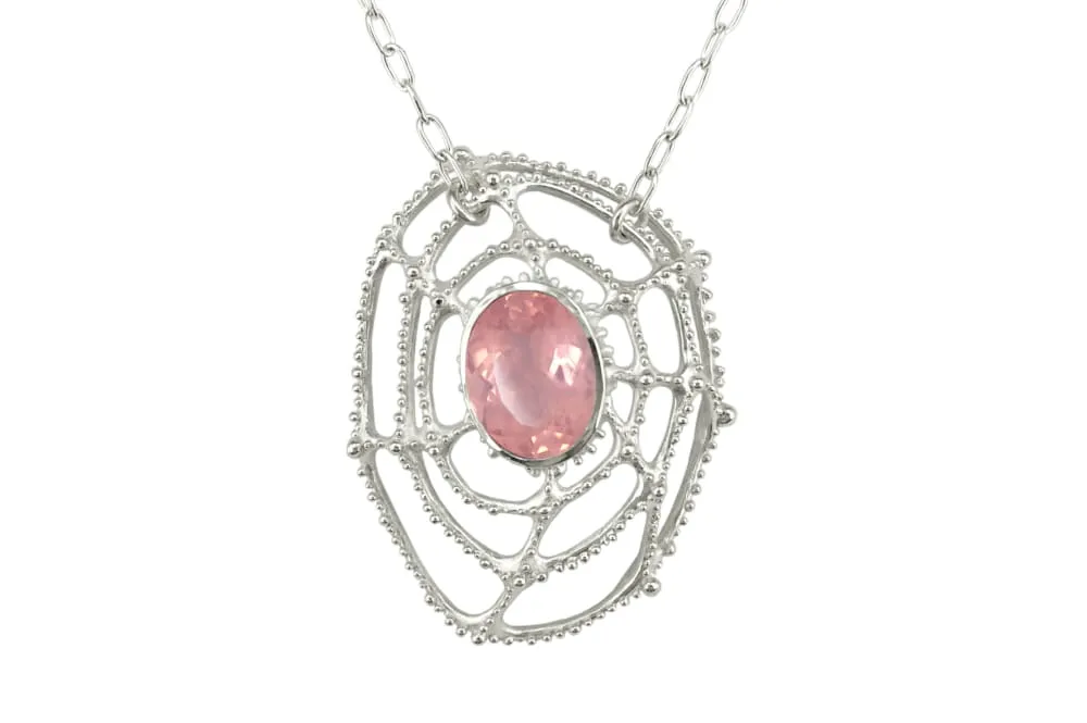 Large blue topaz necklace: sterling silver and blue topaz pendant