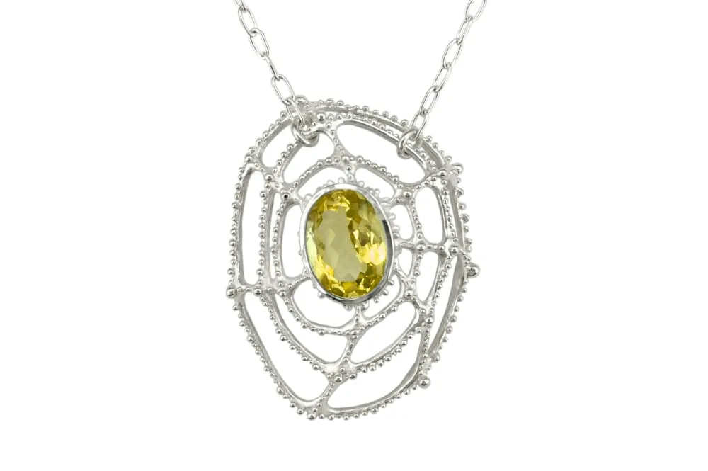 Large blue topaz necklace: sterling silver and blue topaz pendant