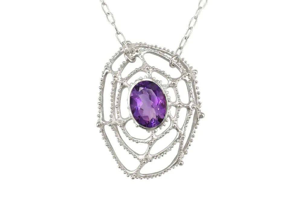 Large blue topaz necklace: sterling silver and blue topaz pendant