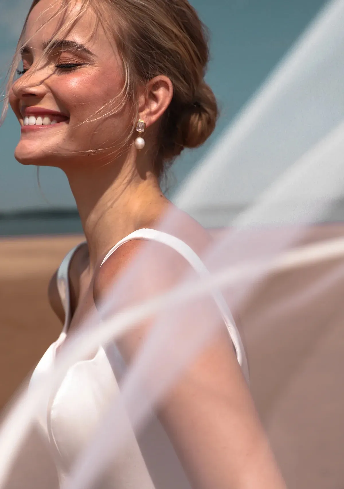 Lola Knight - Adella - Crystal And Pearl Drop Bridal Earrings - Gold
