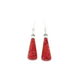 Long Sponge Coral Drop Earring