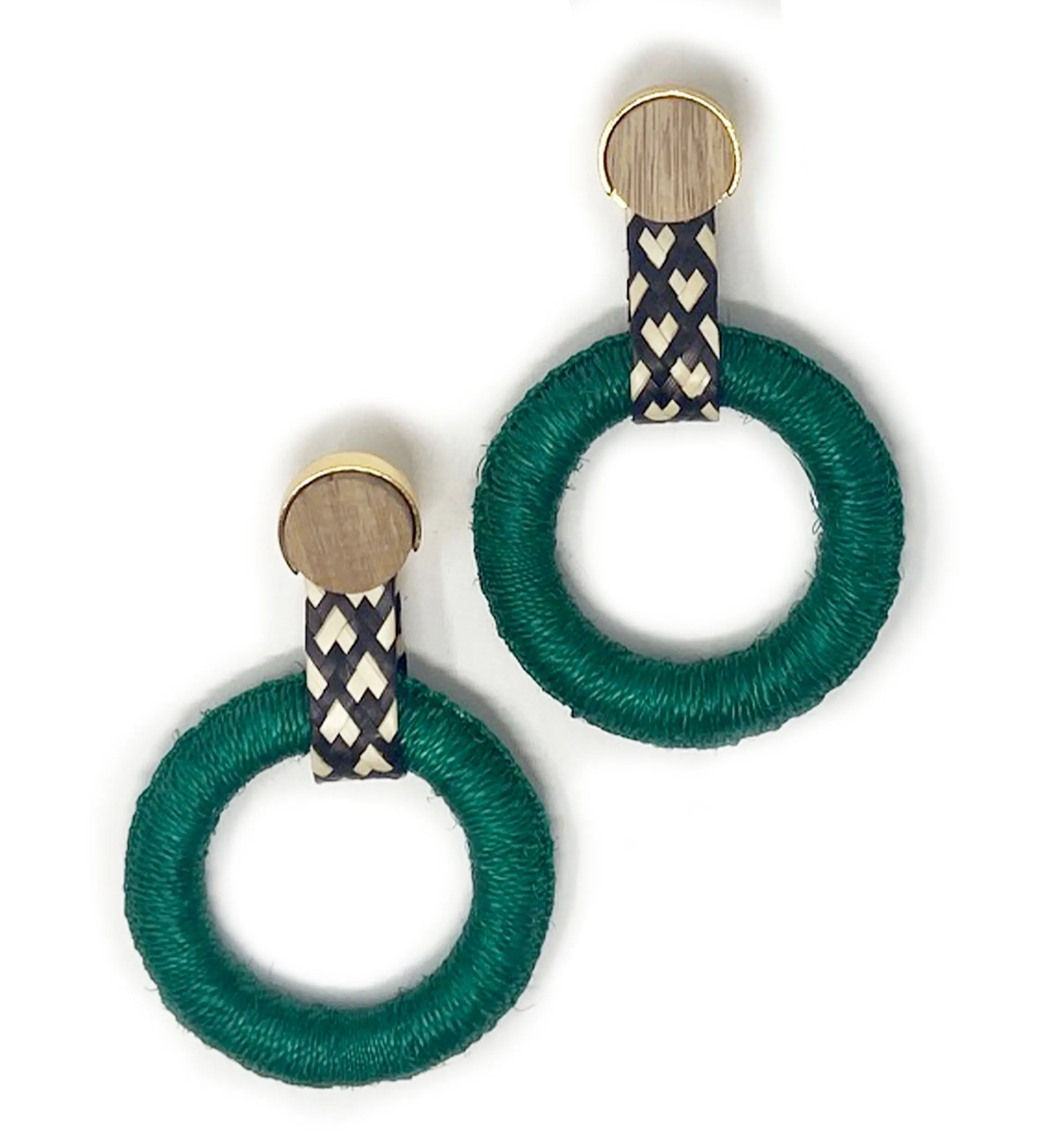 Maguey Hoop Earrings: Emerald