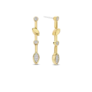 Milano Vintage Leaf Drop Earrings - Gold - 7988ZY