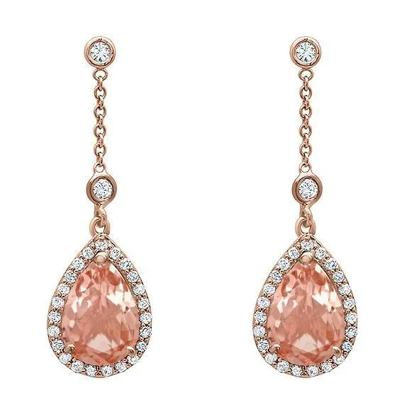 Morganite Pear Drop Earrings