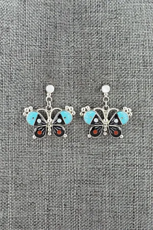 Multi-Stone & Sterling Silver Earrings - Lyndon Ahiyite