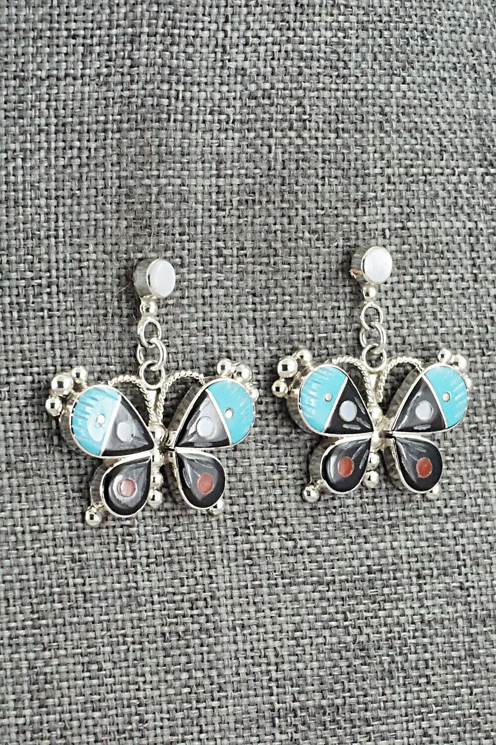 Multi-Stone & Sterling Silver Earrings - Lyndon Ahiyite