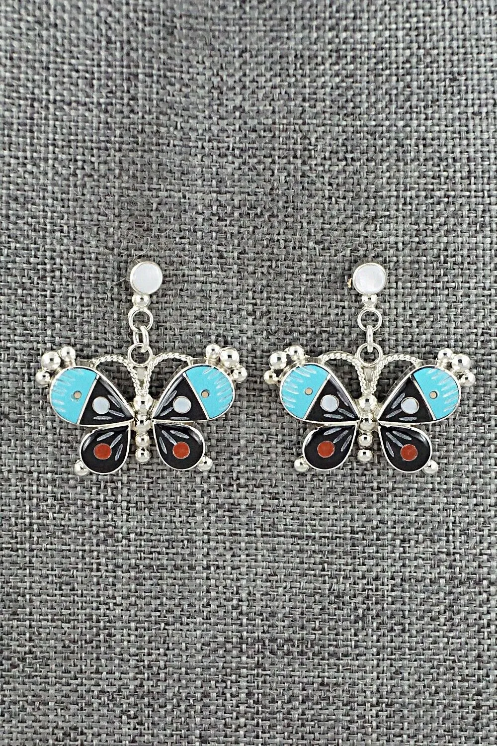 Multi-Stone & Sterling Silver Earrings - Lyndon Ahiyite