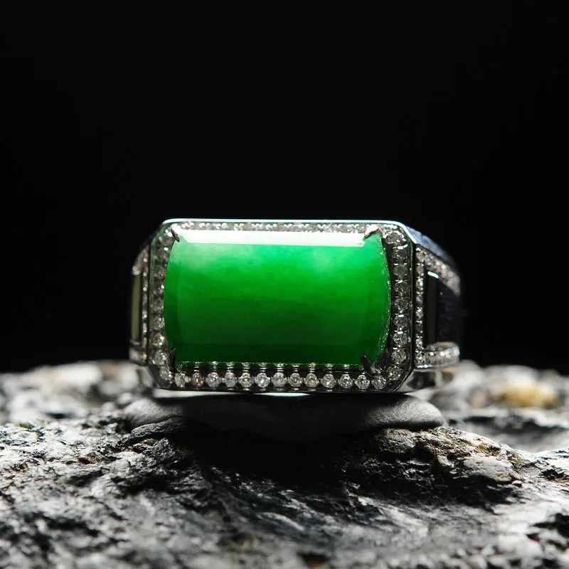 Natural Jade Ring Jadeite Gold Ring RG4