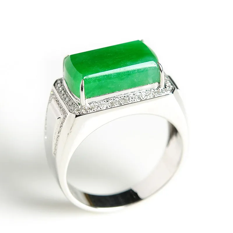 Natural Jade Ring Jadeite Gold Ring RG4
