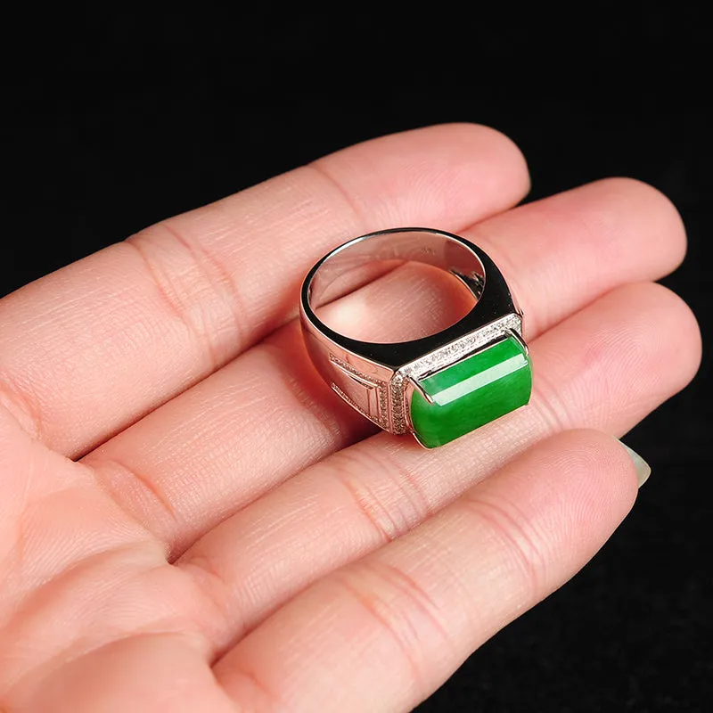 Natural Jade Ring Jadeite Gold Ring RG4