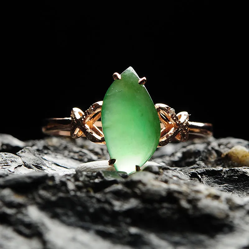Natural Jade Ring Jadeite Gold Ring RG64