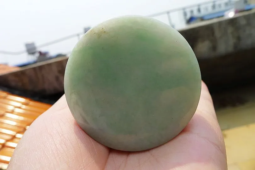 Natural Jade Rough Jadeite Raw (96g,5.2X5.2X1.4cm)